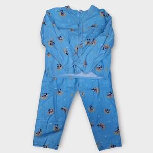 Disney Mickey Mouse Pajamas Women's Sz L Mickey/Moon an Stars Sleepwear VTG